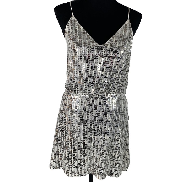 Zara Dresses & Skirts - ❌ SOLD❌Zara Women Silver Sequnce Dress
